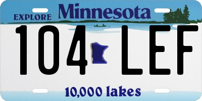 MN license plate 104LEF