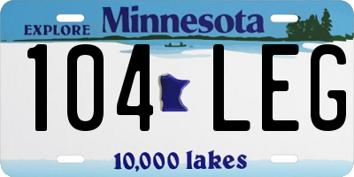 MN license plate 104LEG