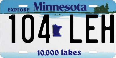 MN license plate 104LEH