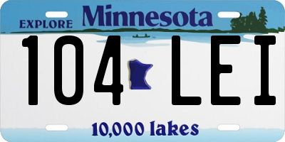 MN license plate 104LEI