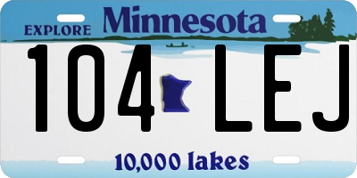 MN license plate 104LEJ