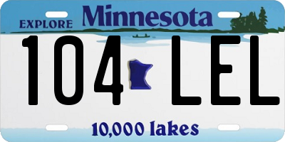 MN license plate 104LEL