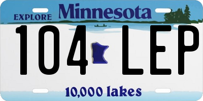MN license plate 104LEP