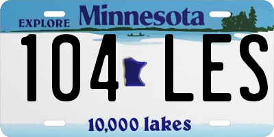 MN license plate 104LES