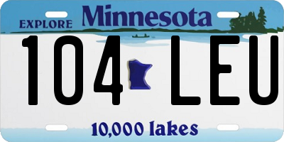MN license plate 104LEU