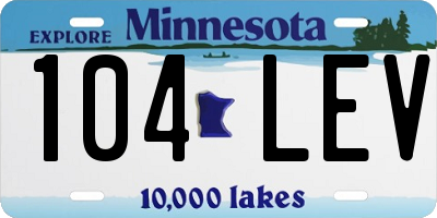 MN license plate 104LEV