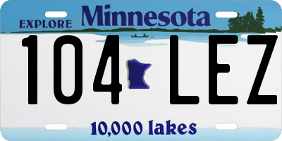MN license plate 104LEZ