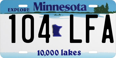 MN license plate 104LFA