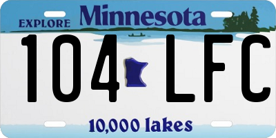MN license plate 104LFC