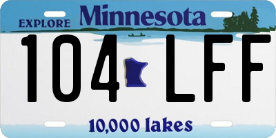MN license plate 104LFF