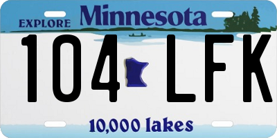 MN license plate 104LFK