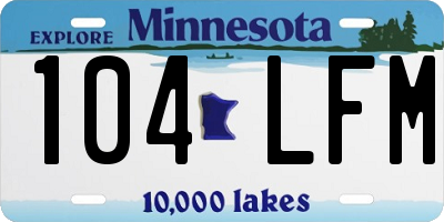MN license plate 104LFM