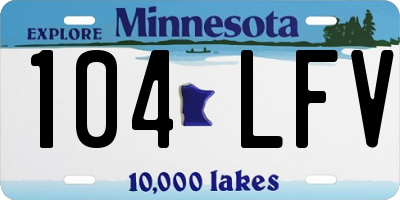 MN license plate 104LFV