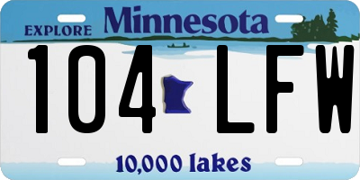 MN license plate 104LFW