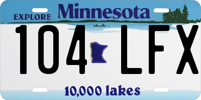 MN license plate 104LFX