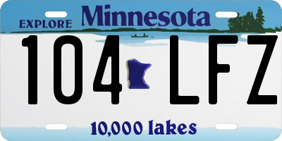 MN license plate 104LFZ