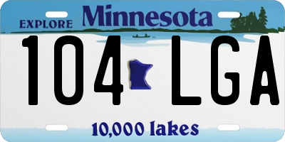 MN license plate 104LGA