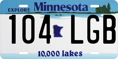 MN license plate 104LGB