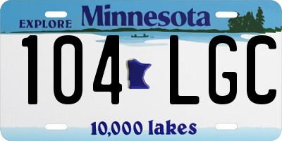 MN license plate 104LGC