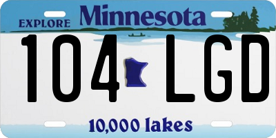 MN license plate 104LGD