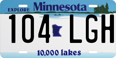 MN license plate 104LGH