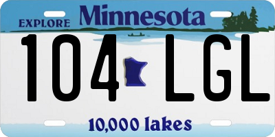 MN license plate 104LGL