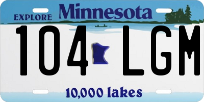 MN license plate 104LGM