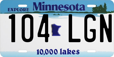 MN license plate 104LGN