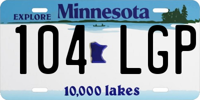 MN license plate 104LGP