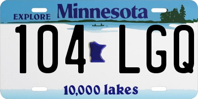 MN license plate 104LGQ