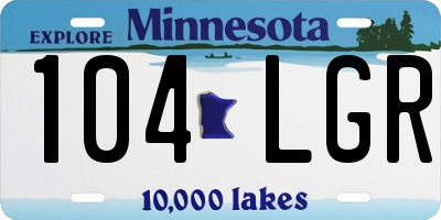 MN license plate 104LGR