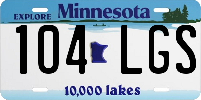 MN license plate 104LGS