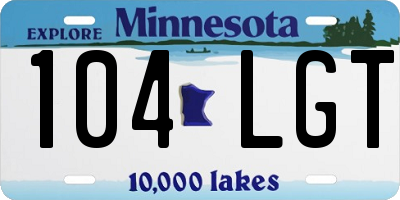 MN license plate 104LGT