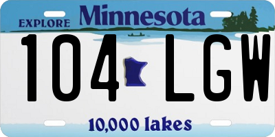 MN license plate 104LGW