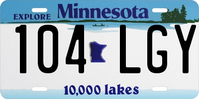 MN license plate 104LGY