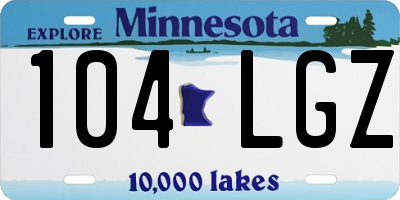 MN license plate 104LGZ