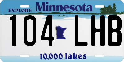MN license plate 104LHB