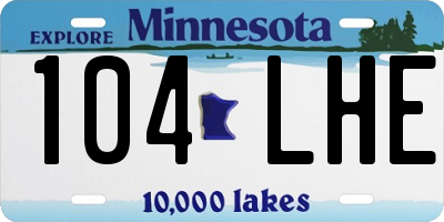 MN license plate 104LHE
