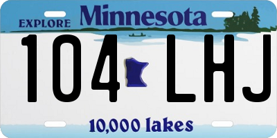 MN license plate 104LHJ