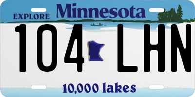 MN license plate 104LHN