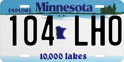 MN license plate 104LHO