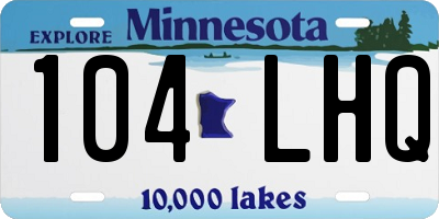 MN license plate 104LHQ