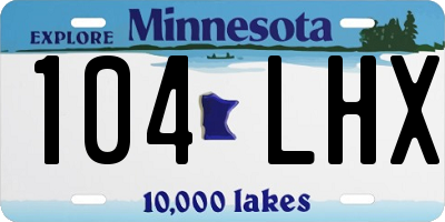 MN license plate 104LHX