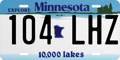 MN license plate 104LHZ