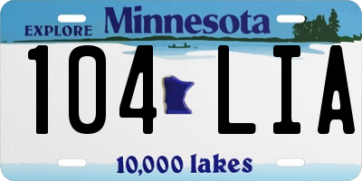 MN license plate 104LIA