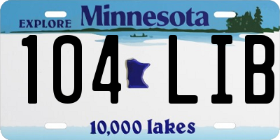 MN license plate 104LIB