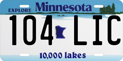 MN license plate 104LIC