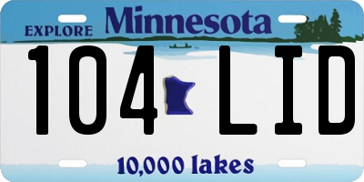 MN license plate 104LID