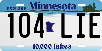 MN license plate 104LIE