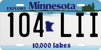 MN license plate 104LII